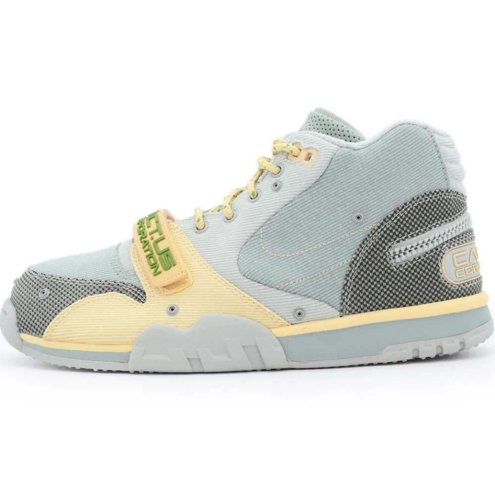 DR7515-001 Travis Scott Nike Air Trainer 1 SP Grey Haze and Dusty Sage (Men's)